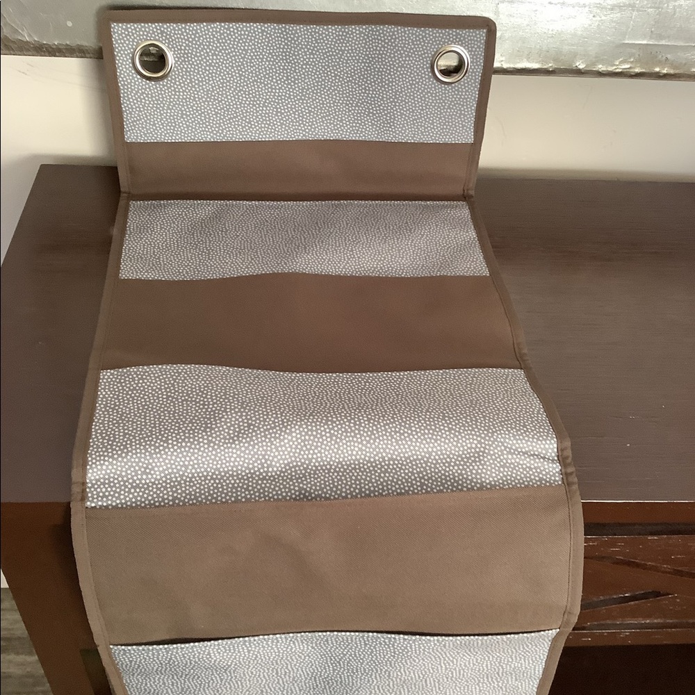 Thirty One Hang-Up Family Organizer Grey Pin Dots NEW
